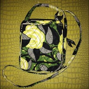 Vera Bradley Mini Hipster Crossbody Bag Retired Pattern La Neon Rose Green Black